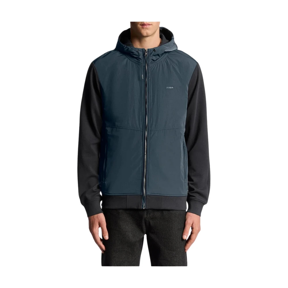 Lyle & Scott Herren Blau Hybrid-Hoodie Mit Halb Raglanärmeln - Bild 4