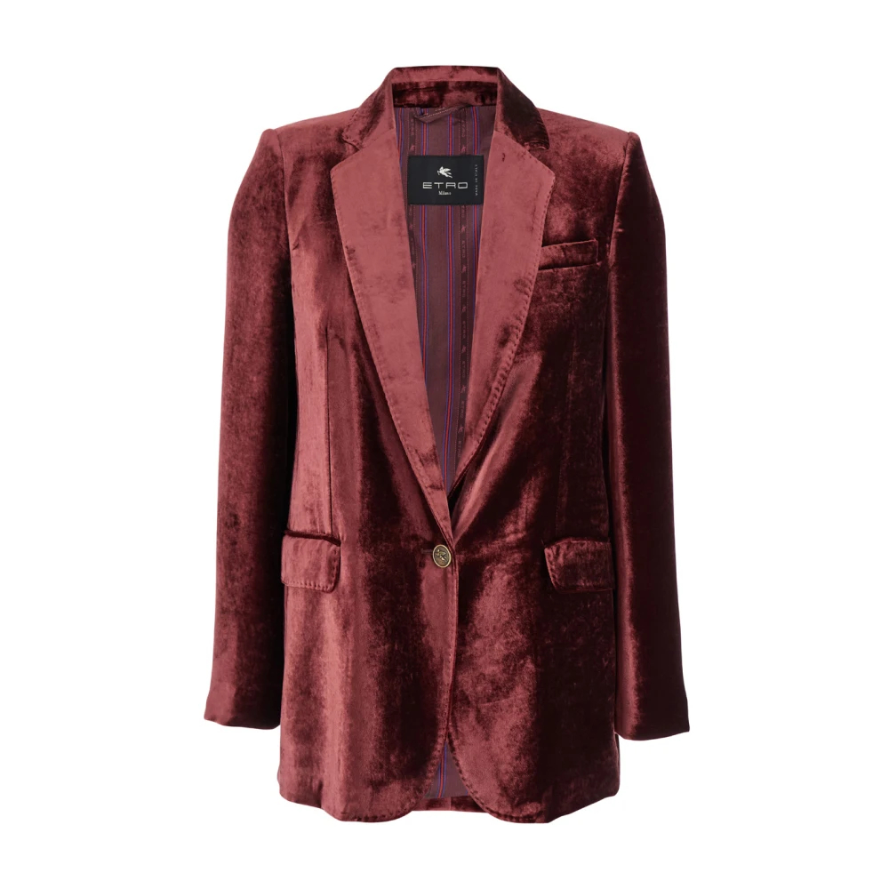 Etro Damen Rot - Bordeaux Samt Blazer Jacke - Jackets - 3XL