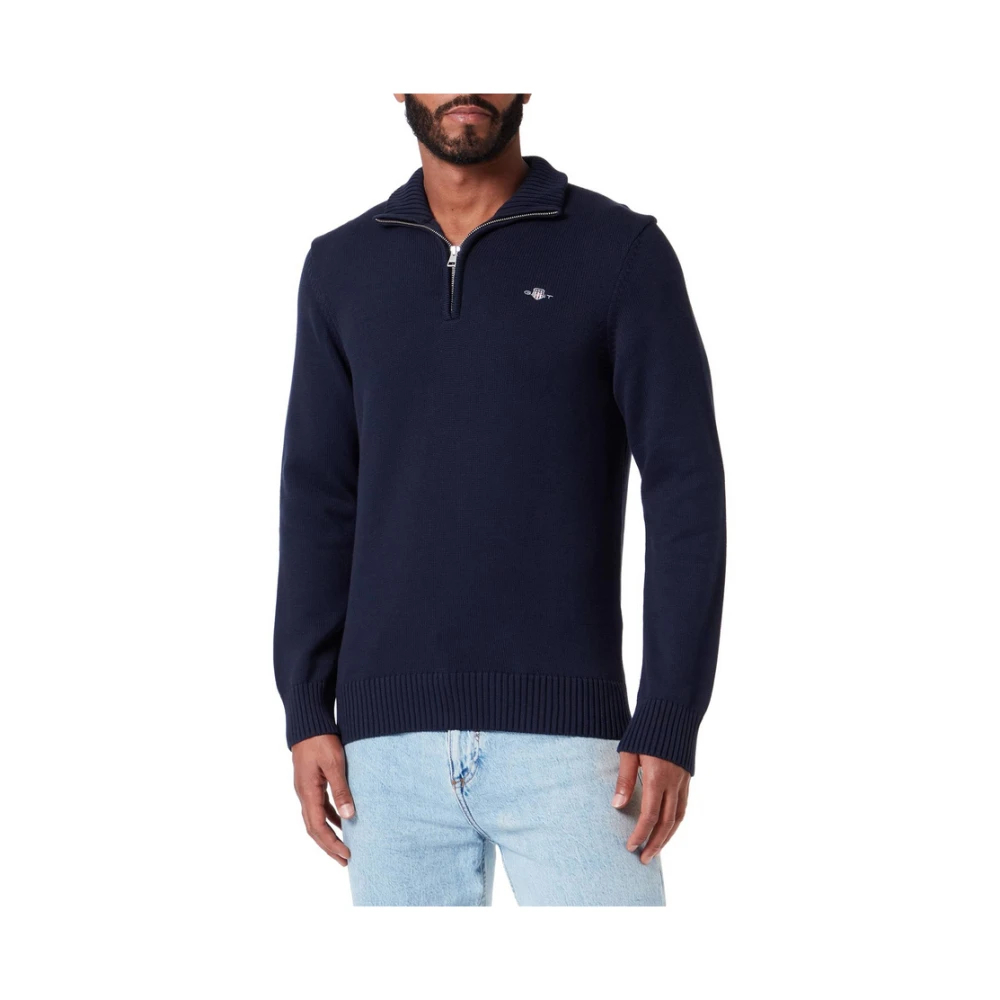 Gant Herren Schwarz Pullover Casual Cotton Half Zip 8030170 Regular Fit - Bild 6