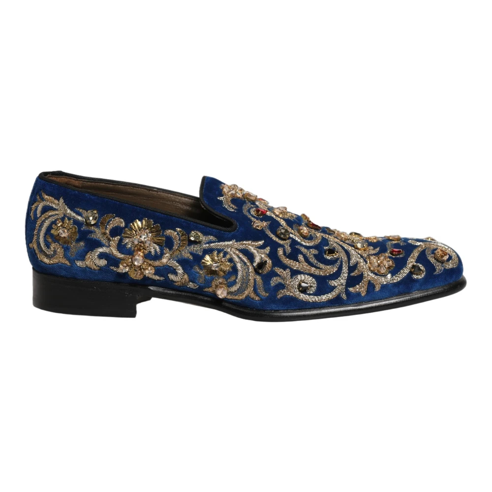 Dolce & Gabbana Herren Multicolor - Verzierte Loafer Aus Samt - Shoes - Mehrfarbig - 44 Eu