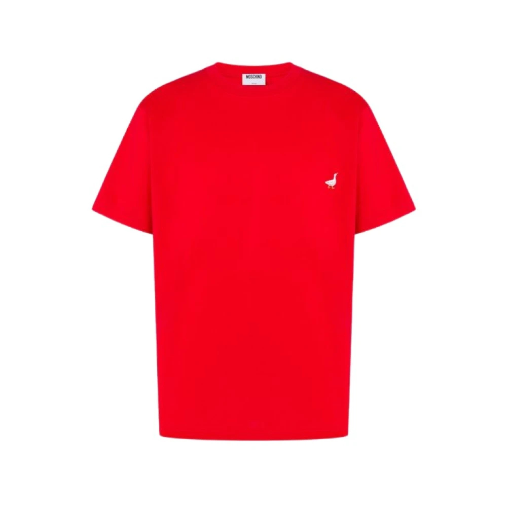 Moschino Unisex Rot - Goose Baumwolljersey T-Shirt - Tops - M