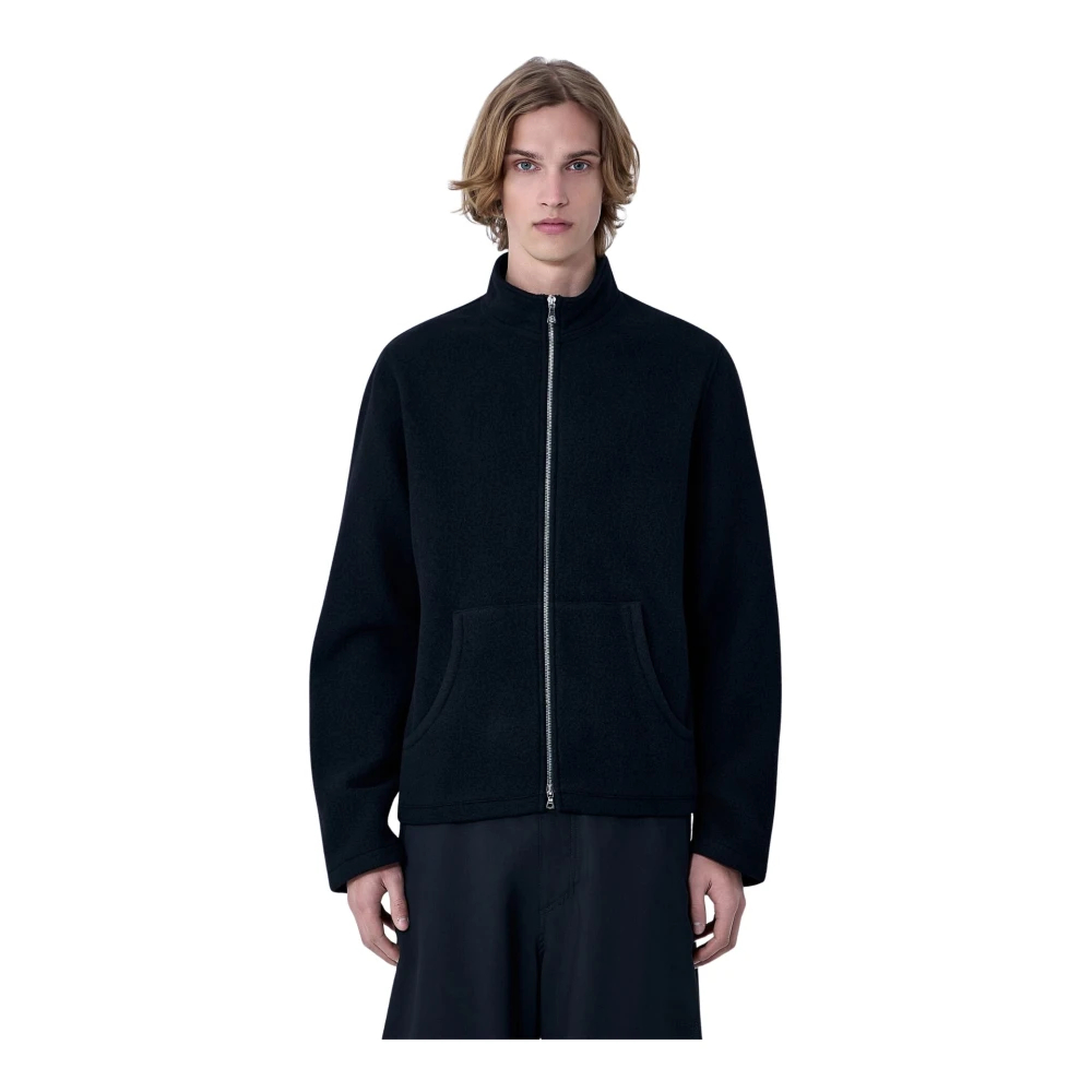 Rier Herren Schwarz - Woll-Jacke Mit Reißverschluss - Sport - K -Xl