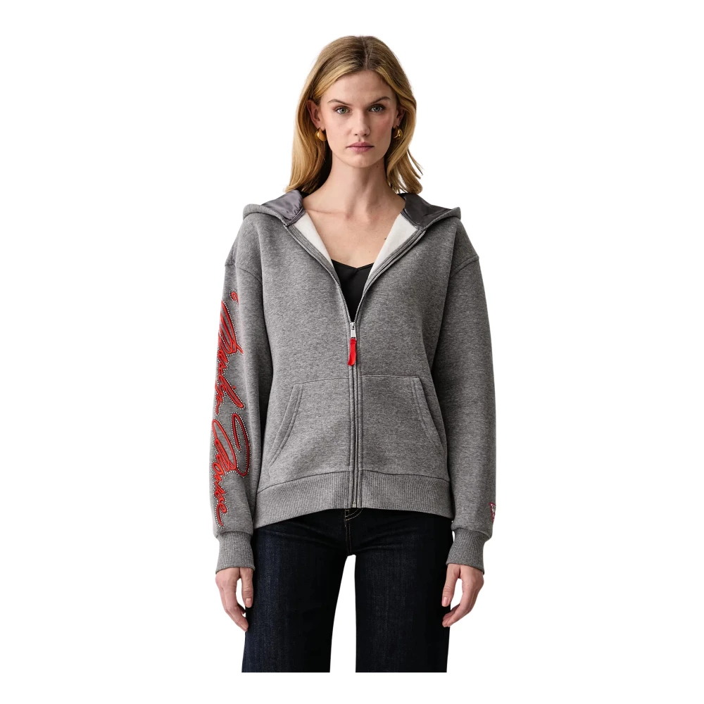 Guess Damen Grau Sweatshirt W6bq21 K7947 Relaxed Fit - Bild 3