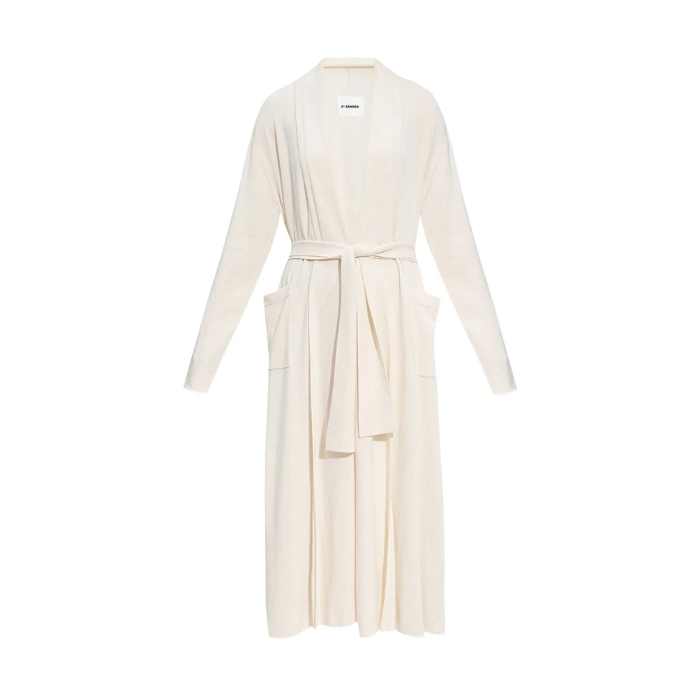 Jil Sander Damen Beige - Lange Kaschmir-Strickjacke - Knitwear - Xs
