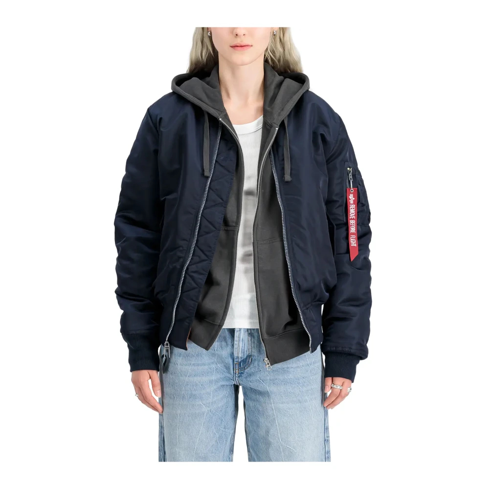 Alpha Industries Herren Blau Ma-1 Heritage Bomber Jacket Rep Mittel - Bild 7