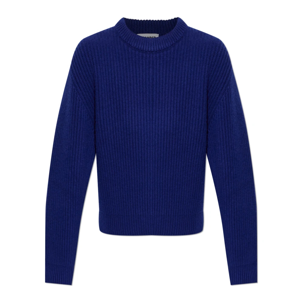 Jil Sander Damen Blau - Wollpullover Mit Rundhalsausschnitt - Knitwear - L