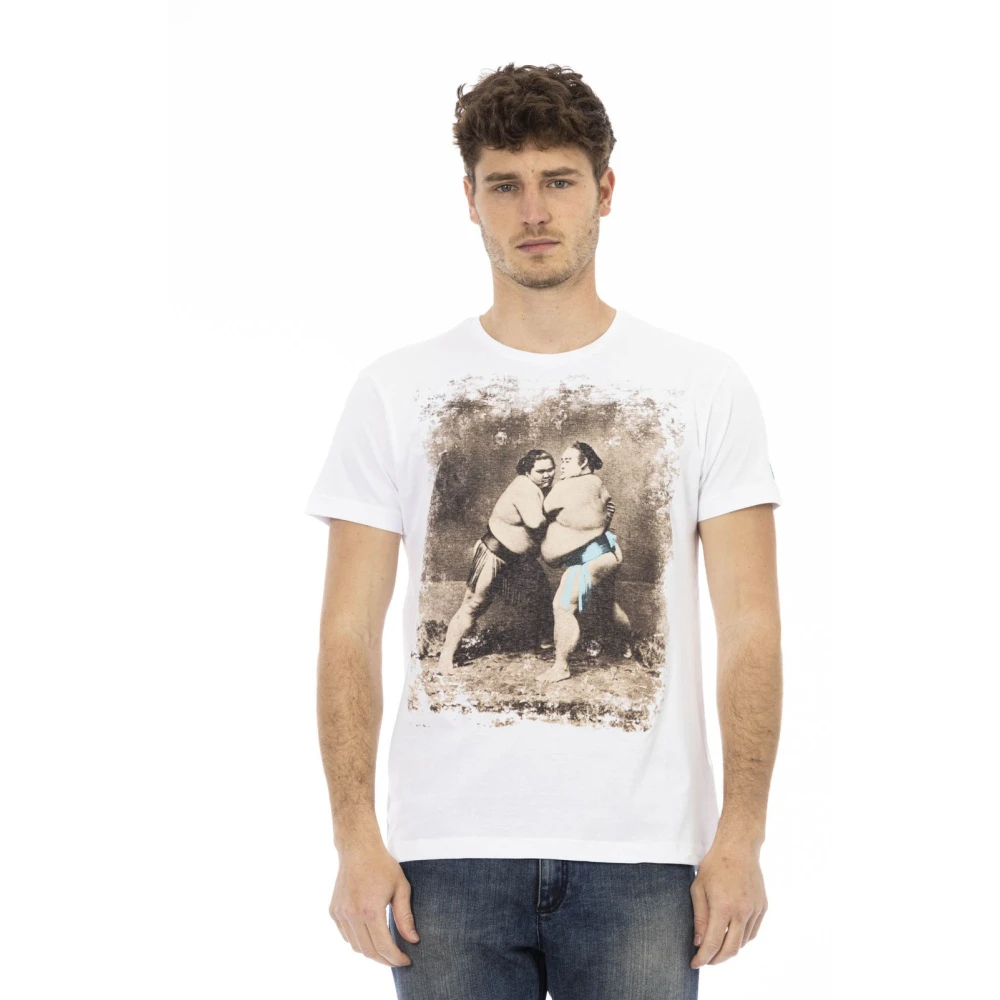 Trussardi Herren Weiß - Kurzarm Rundhals T-Shirt - Tops - L