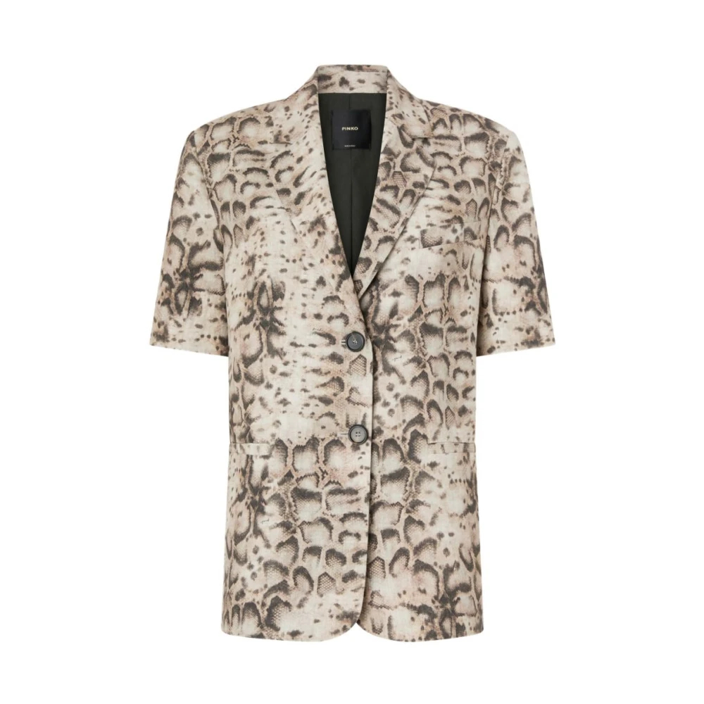 Pinko - Kurzärmelige Jacke Mit Schlangenmuster - Blouses & Shirts - Damen - Mehrfarbig - Xs