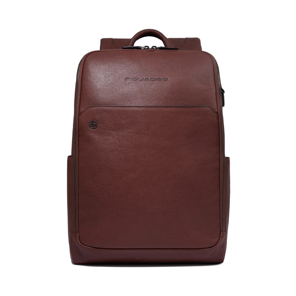 Piquadro Black Square Leder-Laptop-Rucksack 14" Tabak - Bild 3