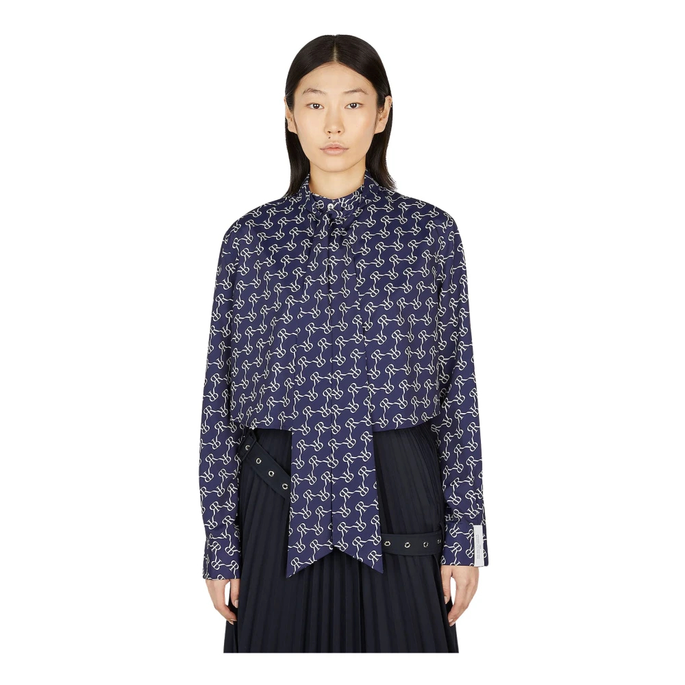 Rokh Damen Blau - Doppellagiges Crop Top - Blouses & Shirts - S