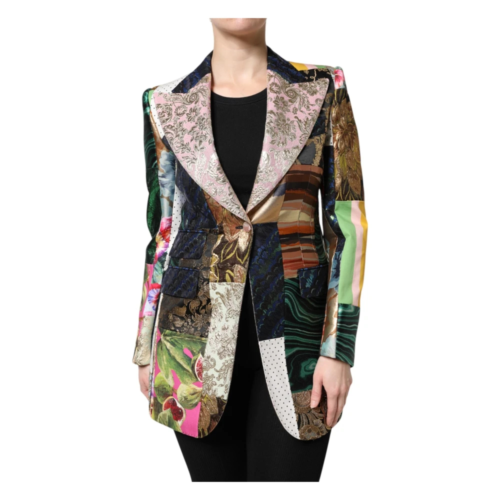 Dolce & Gabbana Damen Multicolor - Blumiges Patchwork Jacquard Blazer - Jackets - Mehrfarbig - 2XS