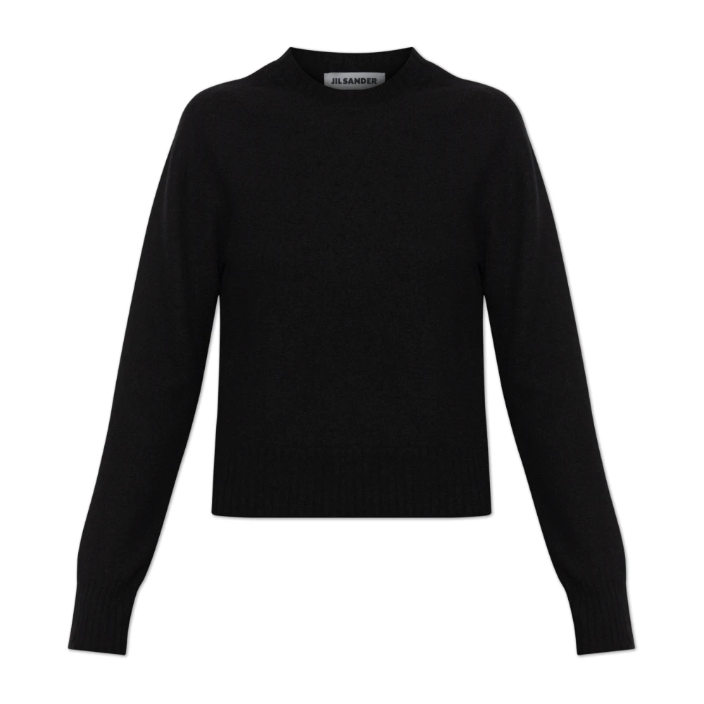 Jil Sander Damen Schwarz - Wollpullover Mit Rundhalsausschnitt - Knitwear - K - L