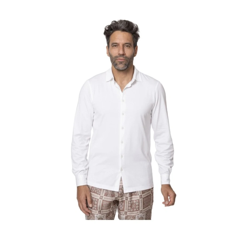 Gran Sasso Herren Weiß - Es Jerseyhemd Langarm - Shirts - L