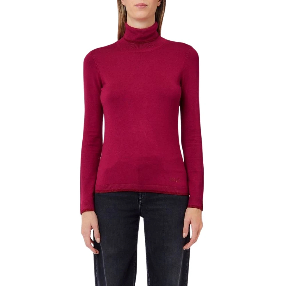 Liu Jo - Ärmelloser Rollkragenpullover - Knitwear - Damen - Rot - S - Bild 5
