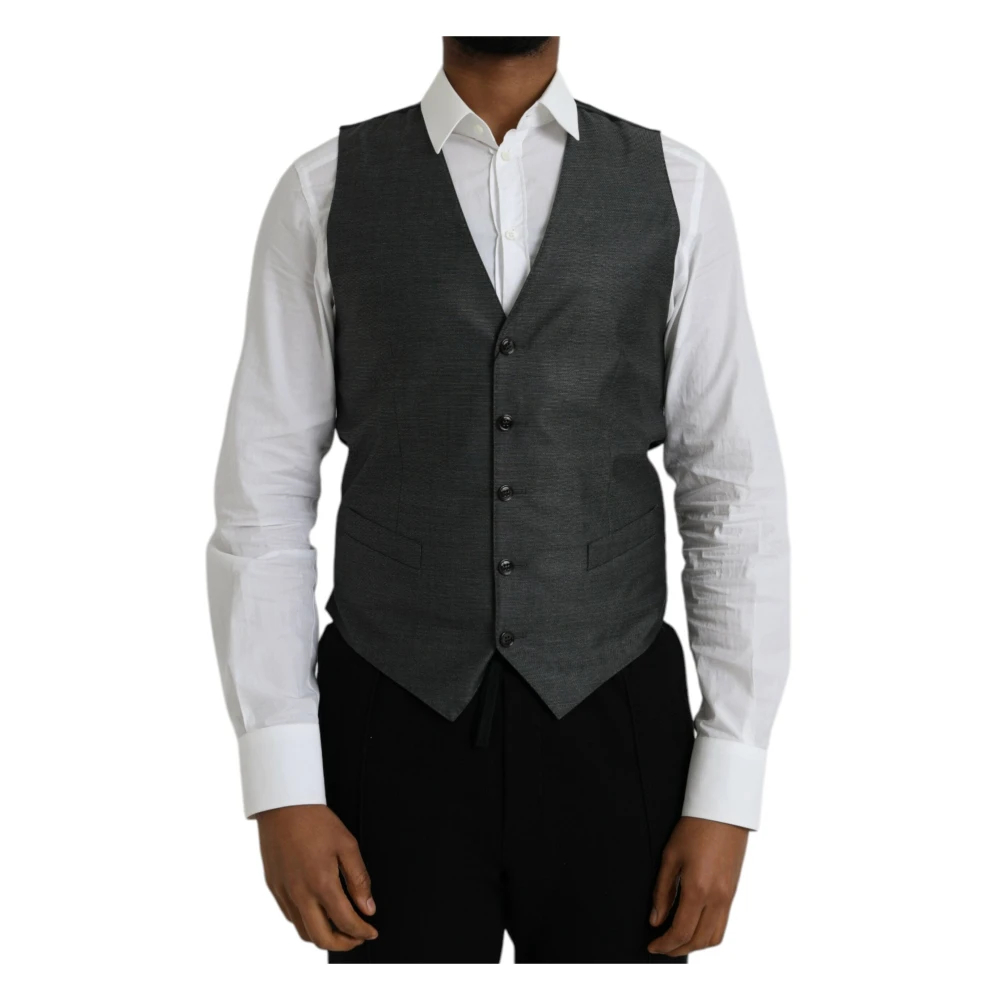 Dolce & Gabbana Herren Grau - E Wolle Formelle Kleid Weste - Suits - M