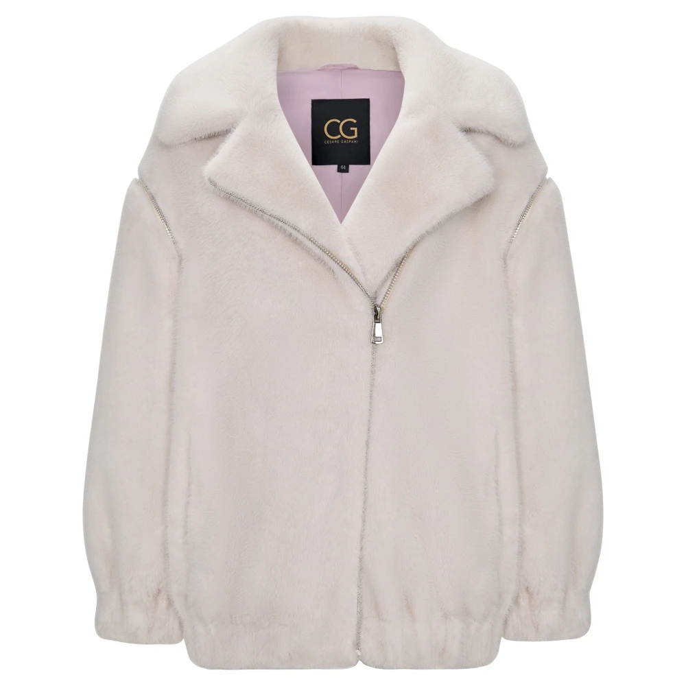 Cesare Gaspari Damen Weiß - Kurzer Kunstpelzmantel Marilyn - Jackets - L