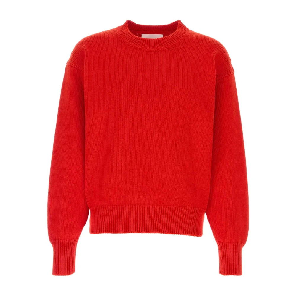 Jil Sander Herren Rot - Rundhals-Baumwollpullover - Knitwear - Xl