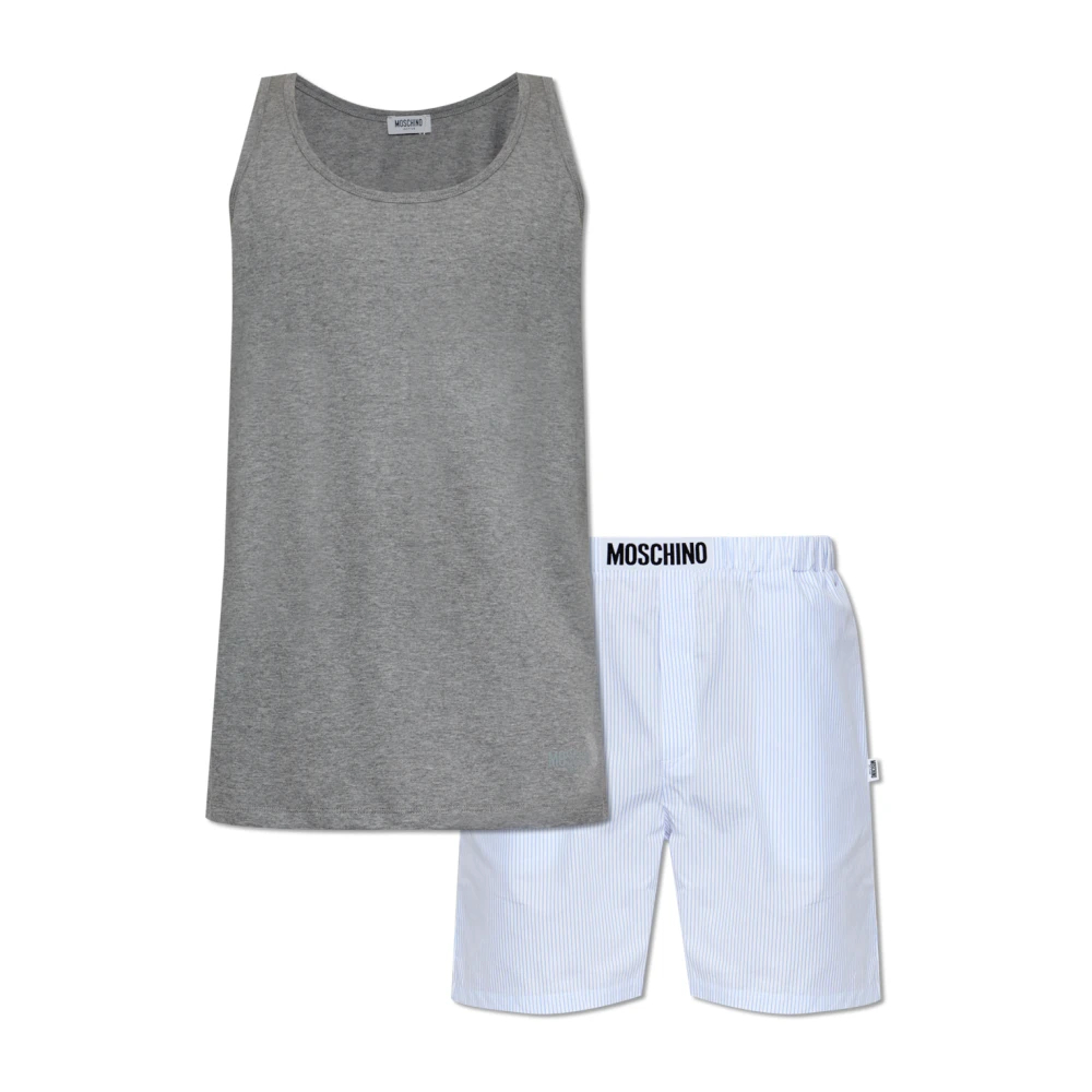 Moschino Herren Grau - Zweiteiliger Pyjama - Nightwear & Lounge - S
