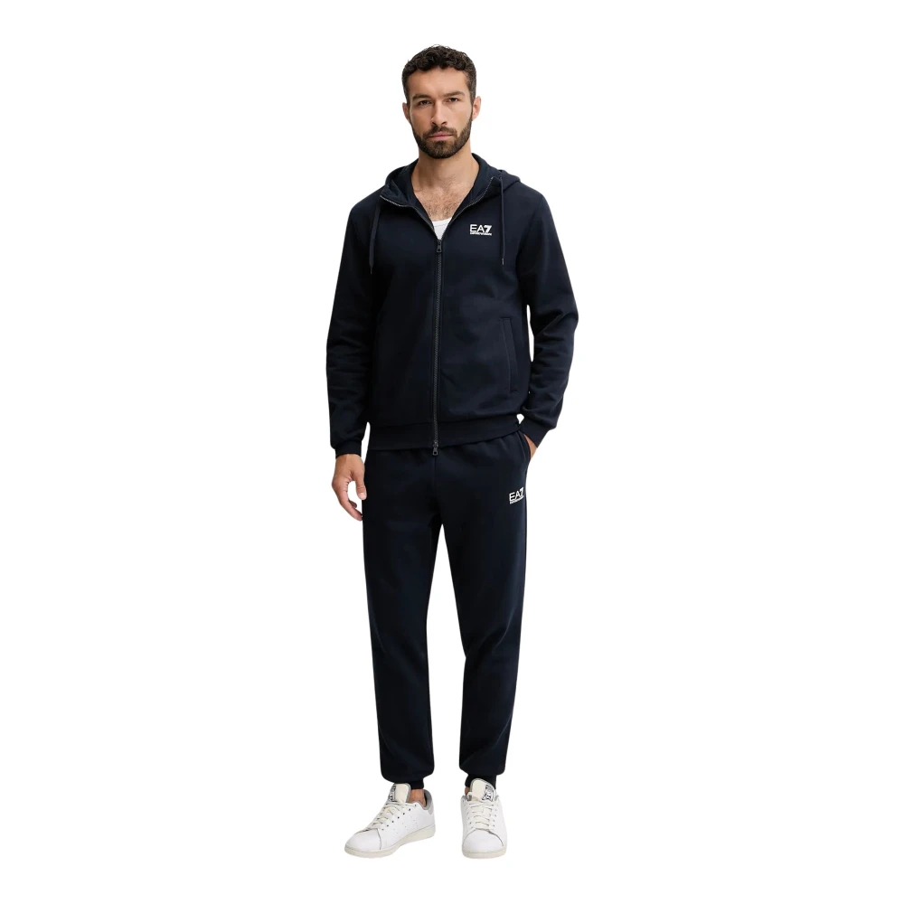 Emporio Armani Ea7 - Cotton Sporty Kapuzen-Trainingsanzug Jogginghose - Sport - Herren - Blau - M - Bild 8