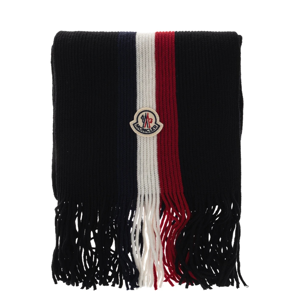 Moncler   Dreifarbiger Schal Aus Wolle für Herren in Schwarz - Image 6