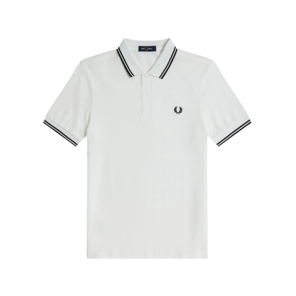 Fred Perry Weiß Polo-Shirt Twin Tipped - Bild 9