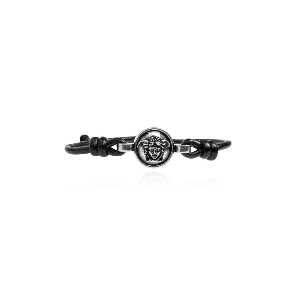 Versace Unisex Schwarz - Medusa Lederarmband - Accessories - K - One Size