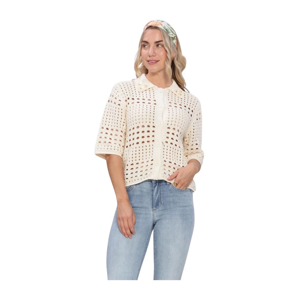Liu Jo Damen Beige - Häkel-Cardigan - Knitwear - Xs