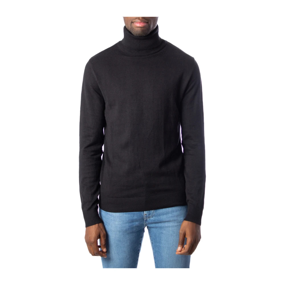 Jack & Jones Herren Schwarz - Rollkragen Strickpullover - Knitwear - K - Xs