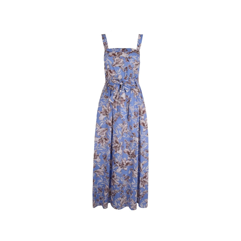 Liu Jo Damen Blau - Geblümtes Midikleid - Dresses - S