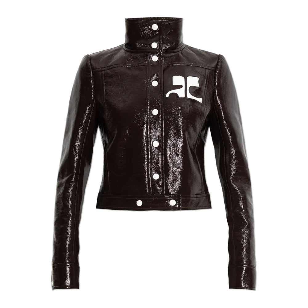Courrèges Damen Braun - Logo Jacke - Jackets - Xs
