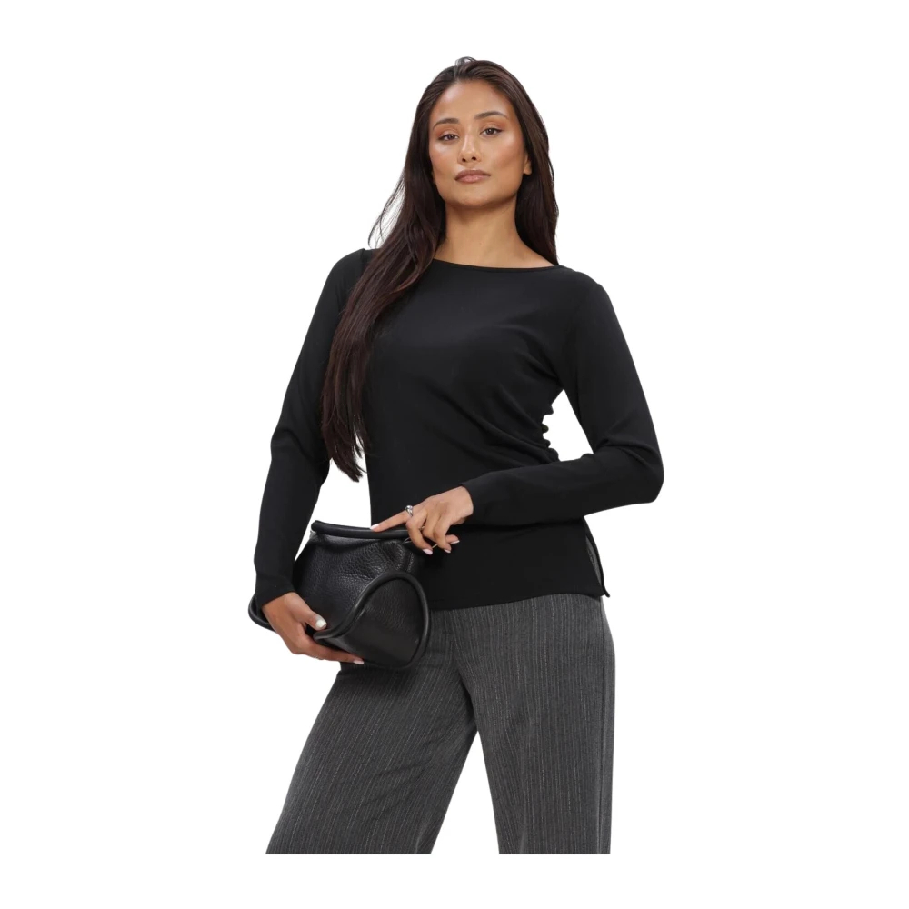 My Essential Wardrobe Damen Langarmshirts Schwarz Gr. Klein - Bild 6