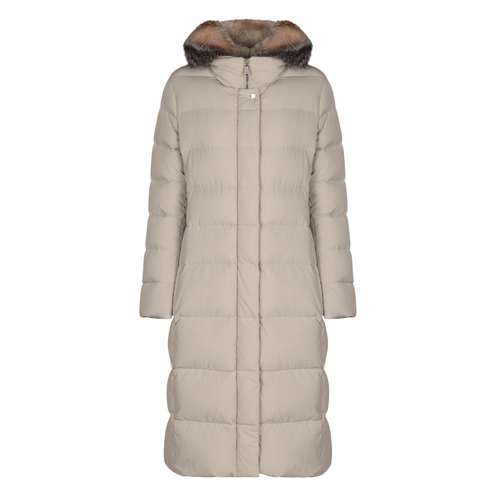 Moorer - Daunenjacke Mit Pelzkapuze - Coats - Damen - Beige - S