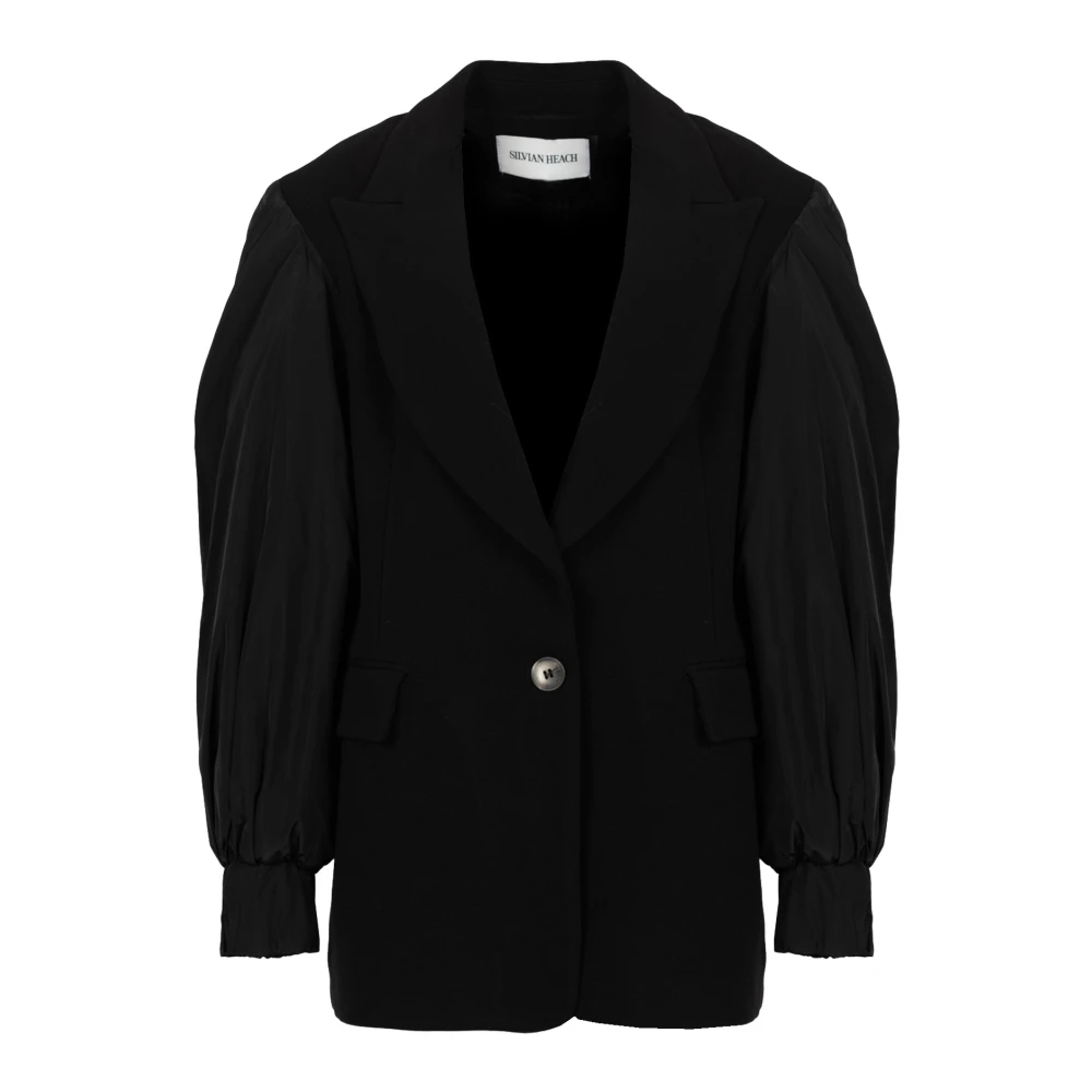 Silvian Heach Damen Schwarz - Oversized Einreiher-Blazer - Jackets - K -L