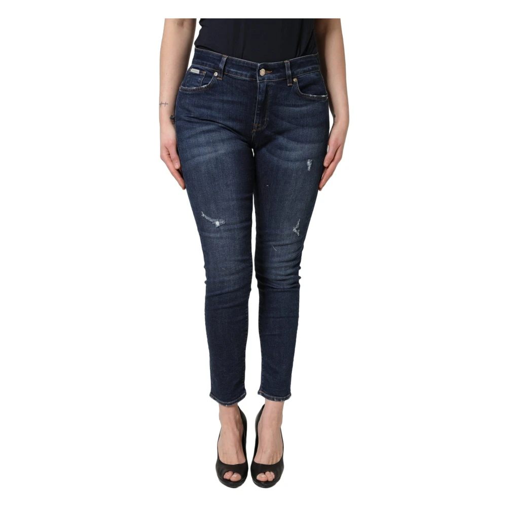 Dolce & Gabbana Damen Blau - Skinny Distressed Denim Jeans - Jeans - L