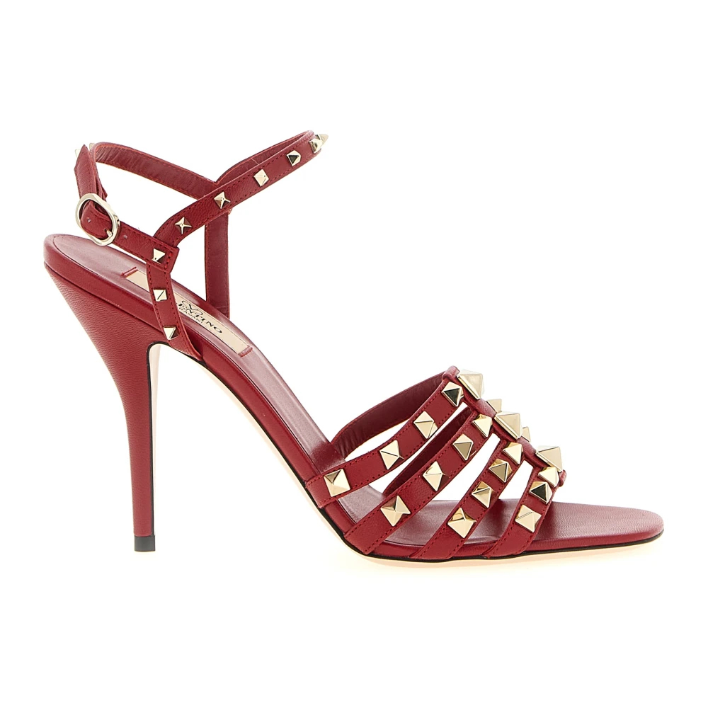 Valentino Garavani - Rockstud Kidskin Sandale - Shoes - Damen - Rot - 38 1/2 Eu