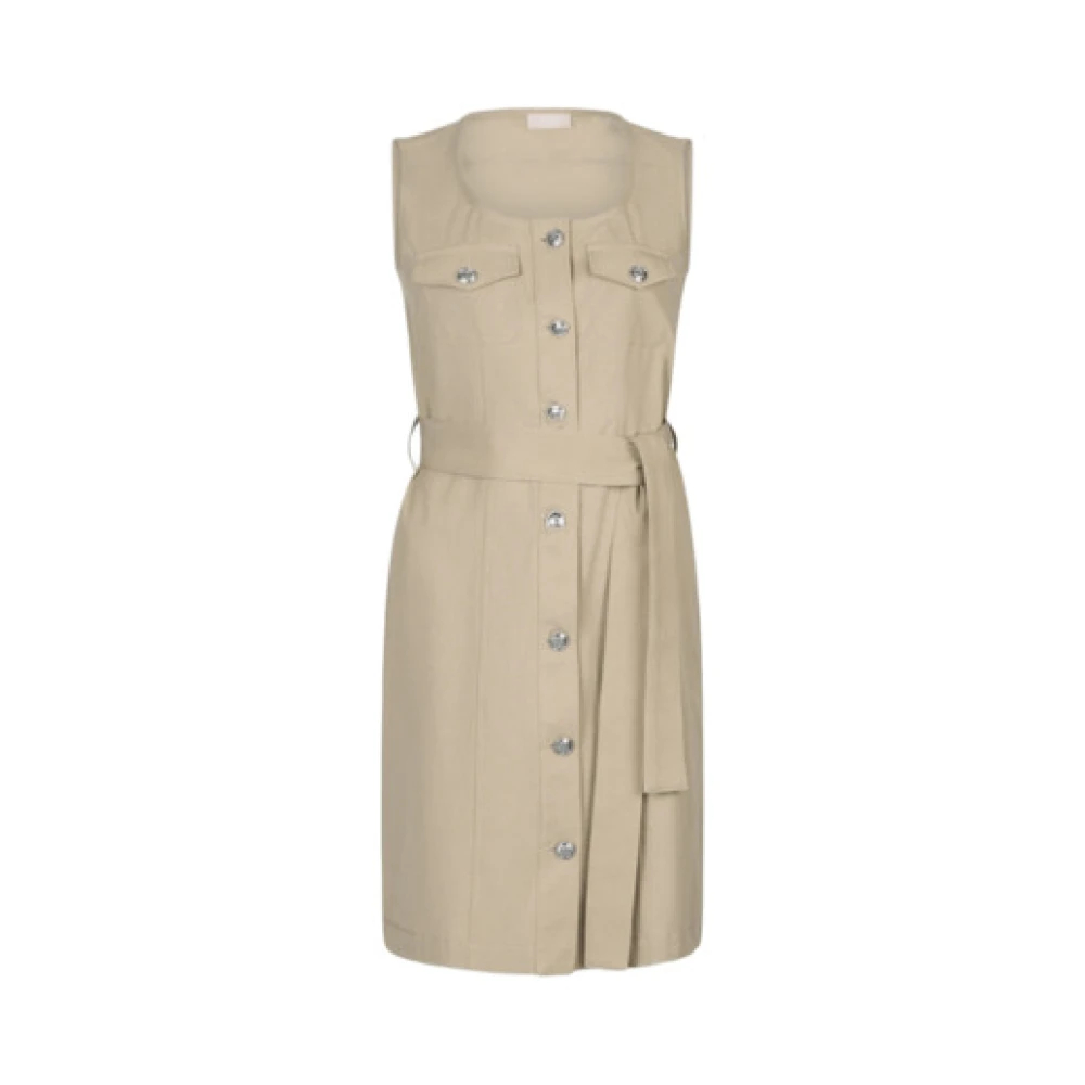 Liu Jo Damen Beige - Braunes Baumwollkleid Ss25 - Dresses - Xl