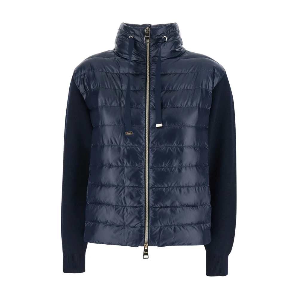Herno Damen Blau - Bimaterial Baumwoll-Nylon-Jacke - Jackets - M