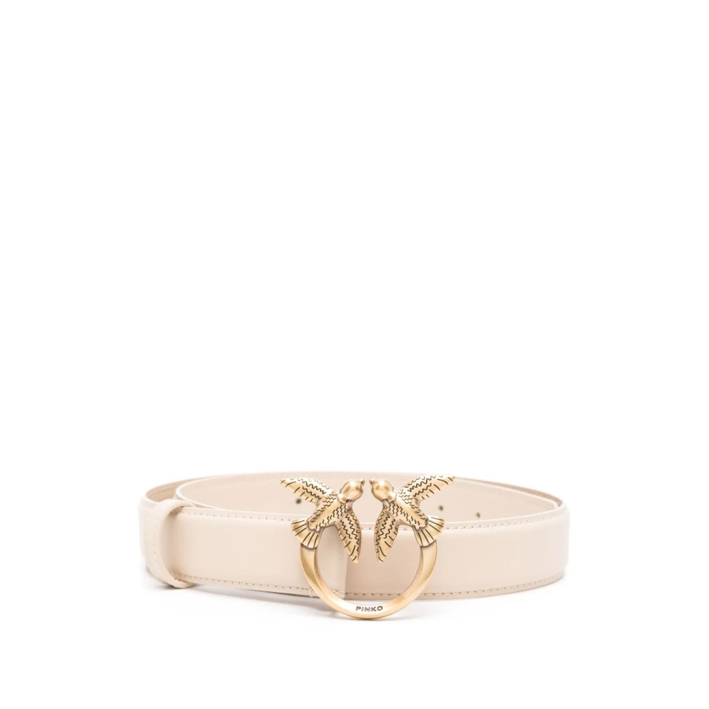 Pinko - Love Birds Diamond Cut Gürtel - Accessories - Damen - Beige - Xs - Image 6