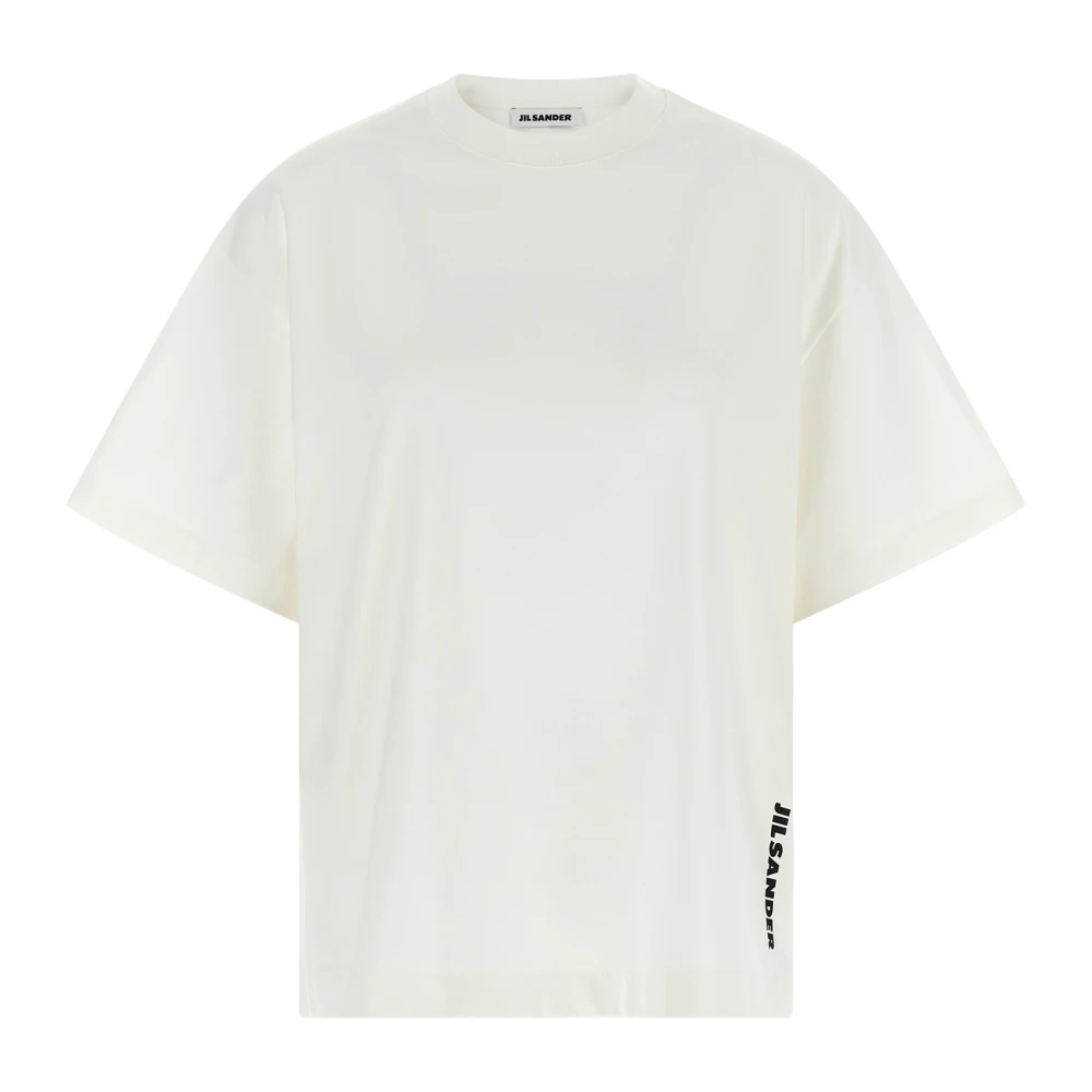 Jil Sander Damen Weiß - Einfarbiges T-Shirt Aus Baumwolljersey - Tops - M