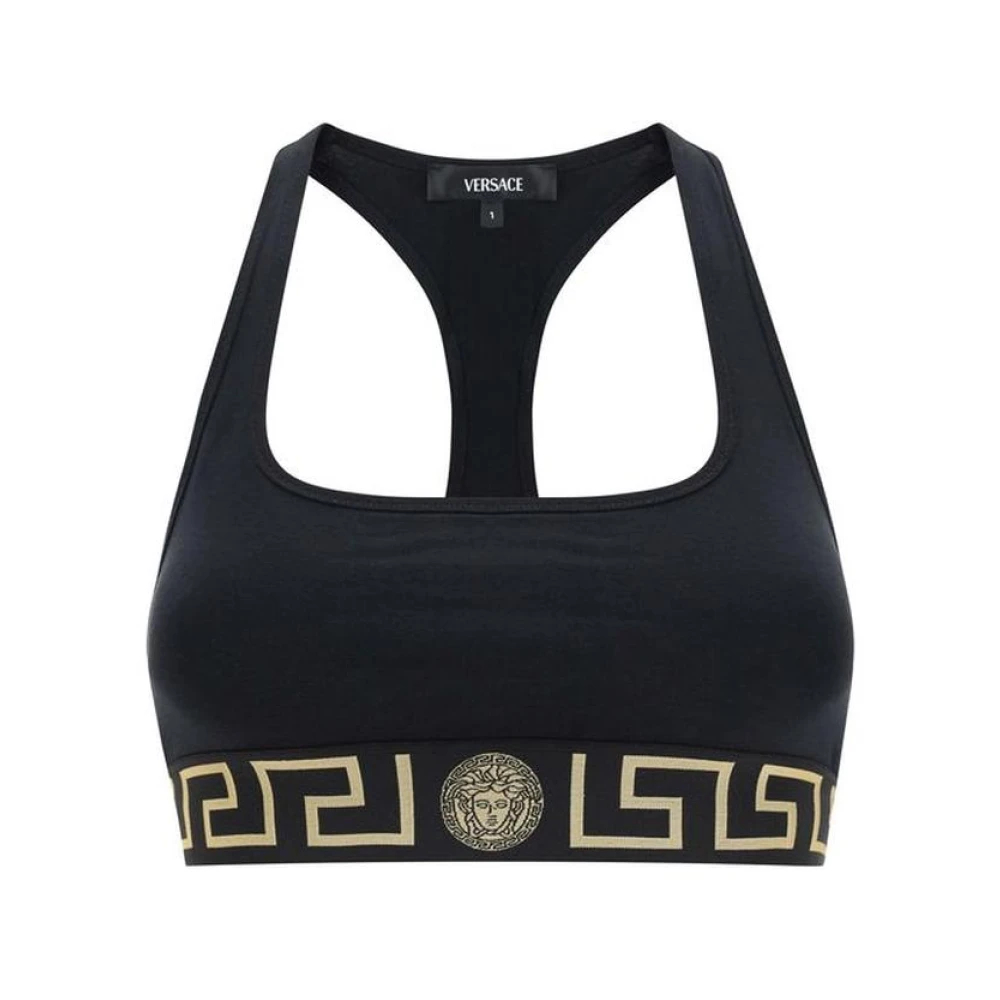 Versace Damen Schwarz - Key Band Sport-Bh Racerback-Stil - Sport - K - L