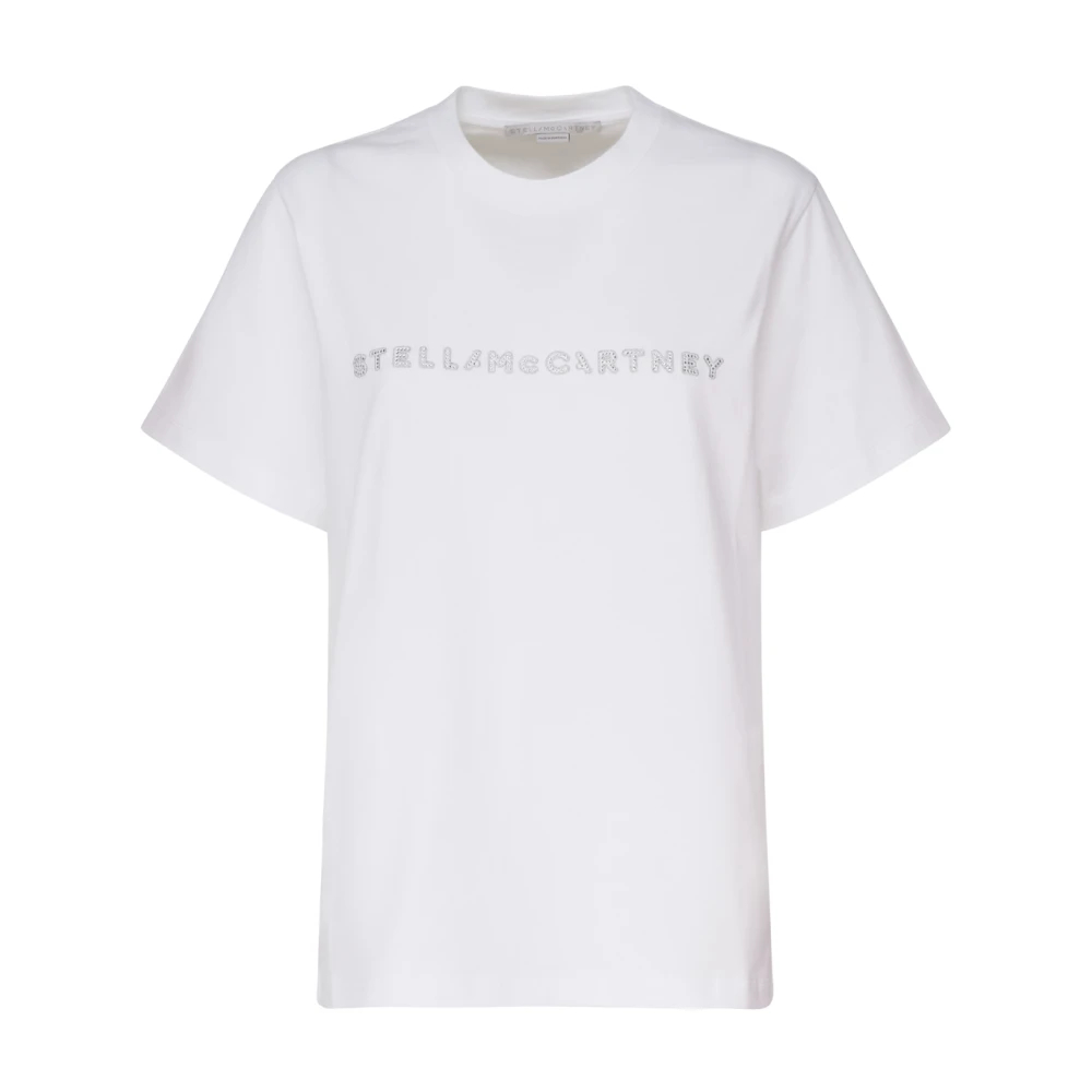 Stella Mccartney Damen Weiß - Grafisches Oversize-T-Shirt Aus Baumwolle - Tops - 2XS