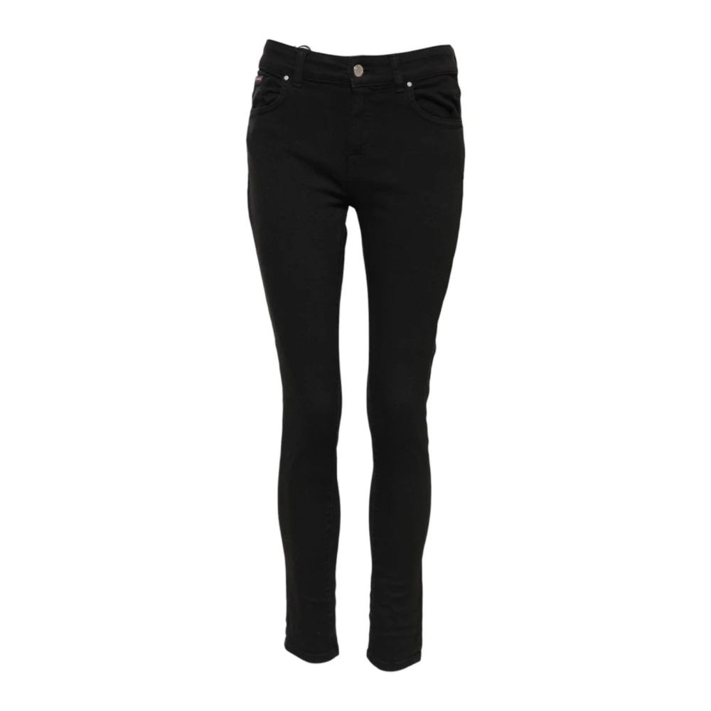 Dolce & Gabbana Damen Schwarz - E Skinny Denim Jeans Mit Logo - Jeans - K - Xs