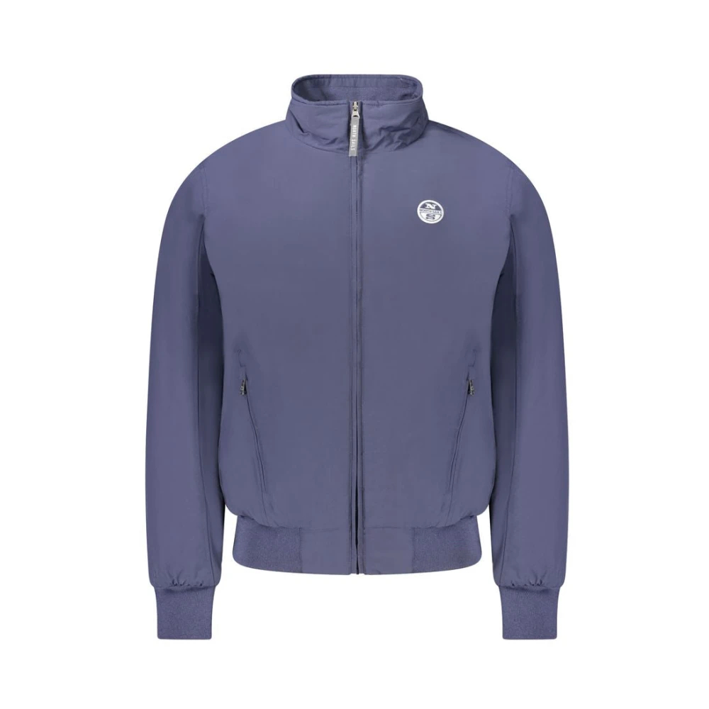 North Sails, Herren, Leichte Jacken, Blue Polyester Men's Bomber Jacket, Blau, (M) - Bild 3