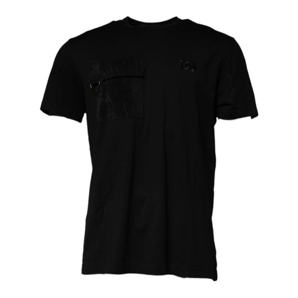 Dolce & Gabbana Herren Schwarz - Es Crew Neck Baumwoll T-Shirt - Tops - K - 3XL
