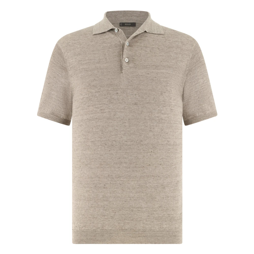 Boggi Milano Herren Beige - Polohemd Aus Leinen Und Baumwolle - Knitwear - L