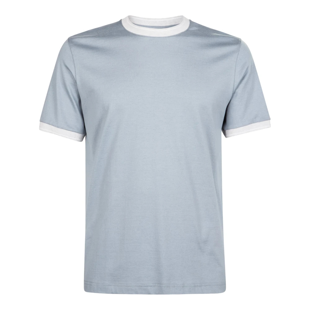 Eleventy Herren Blau - Klassisches Baumwoll-Jersey-Rundhals-T-Shirt - Tops - 2XL