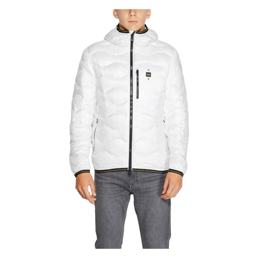 Blauer Herren Weiß - E Zipper-Jacke Mit Kapuze - Jackets - Xl