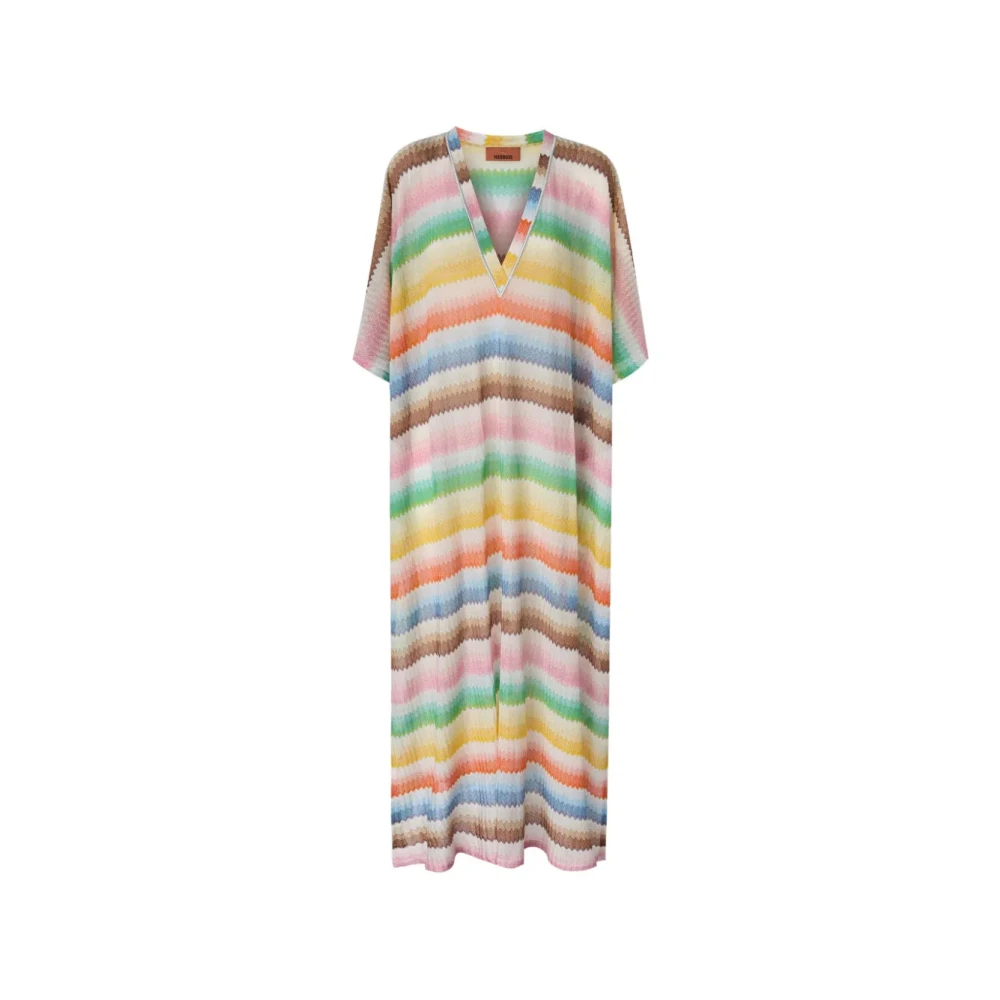 Missoni Damen Multicolor - Zig-Zag V-Ausschnitt Maxikleid - Dresses - Mehrfarbig -Xs