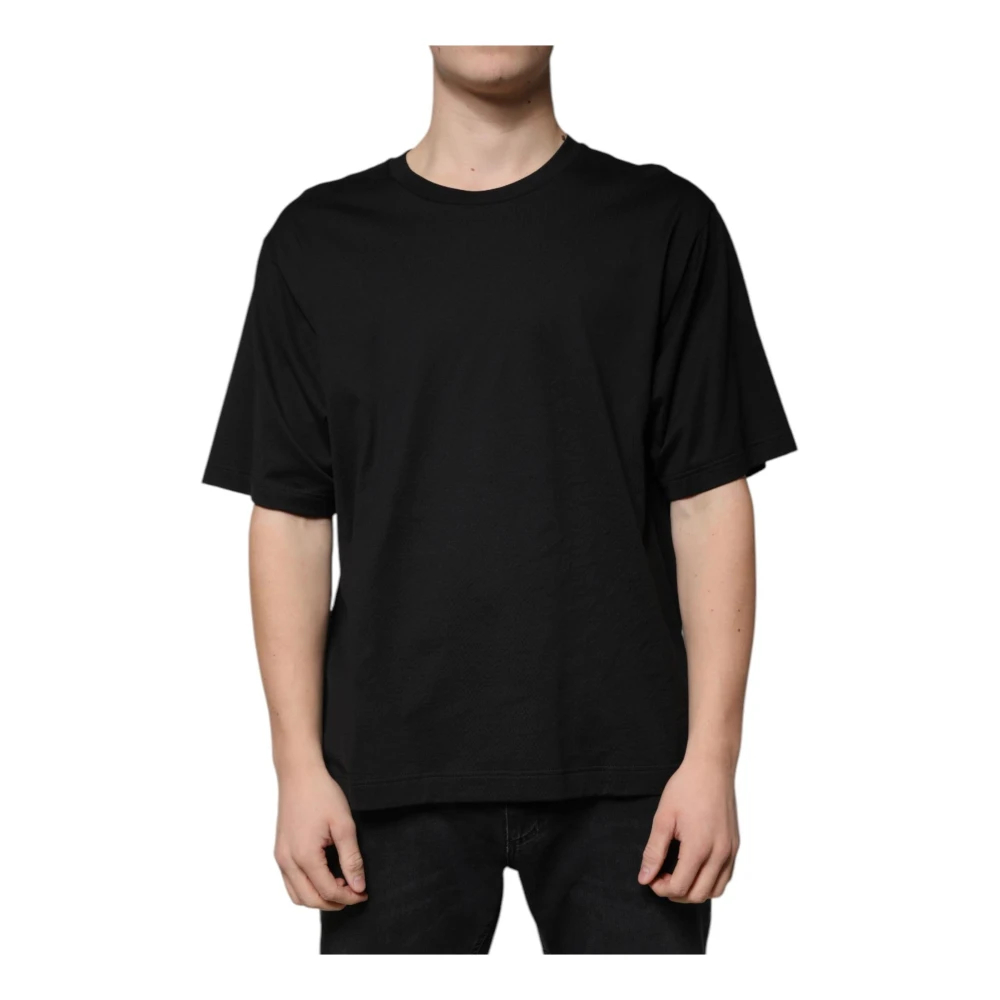 Dolce & Gabbana Herren Schwarz - Es Baumwoll-Logo-T-Shirt - Tops - K - Xl