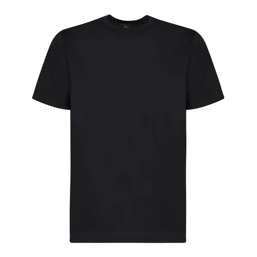 Herno Herren Schwarz - Kurzarm Baumwoll T-Shirt - Rundhals - Tops - K -2Xl